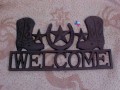 Rustic Metal Boot & Star Welcome Sign RD61107