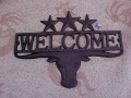 Rustic Metal Longhorn & Star Welcome Sign RD61111