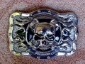 Skull Cross Flame Trophy Buckle JEWL406