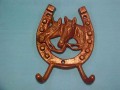 Rustic Horseshoe With Horses Gear Holder CI56U